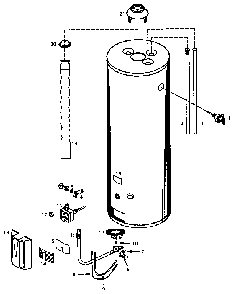 Replacement Parts Diagram and Parts List for 153334263  Kenmore Water Heater