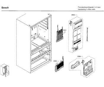 Evap Diagram and Parts List for 01 Bosch Refrigerator