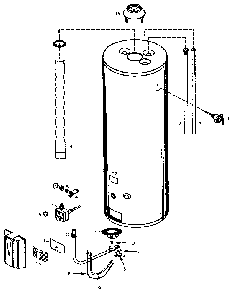 Replacement Parts Diagram and Parts List for 153334261  Kenmore Water Heater