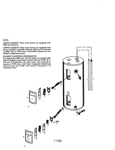 50 Gallon Electric Water Heater Diagram and Parts List for 153316553  Kenmore Water Heater