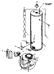 Repair Parts Diagram and Parts List for 153335870  Kenmore Water Heater