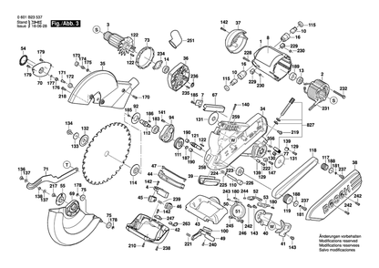 Page C Diagram and Parts List for 0601B23537 Bosch Miter Saw