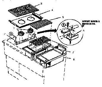 Body Diagram and Parts List for  Thermador Range