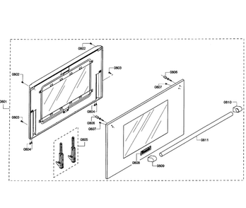 Door Assy Diagram and Parts List for PRD366GHU 09 Thermador Range