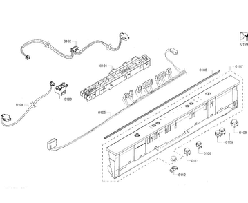 Control Panel Diagram and Parts List for SHX3AR72UC 06 Bosch Dishwasher