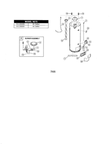 Water Heater Diagram and Parts List for 153336466  Kenmore Water Heater