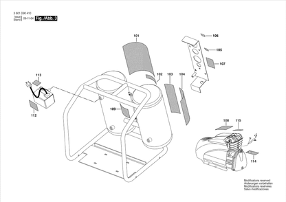 Diagram 3 Diagram and Parts List for CET4-20 3 601 D90 410 Bosch Compressor