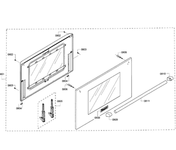 Door Assy Diagram and Parts List for PRD366GHU 10 Thermador Range