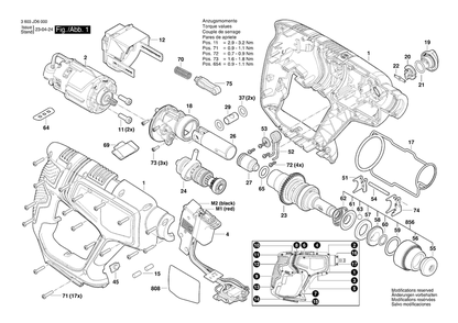 Diagram 1 Diagram and Parts List for  Bosch Hammer Drill