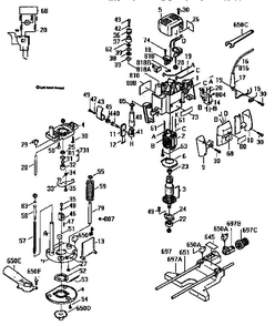 2hp Plunge Router Diagram and Parts List for  Bosch Router