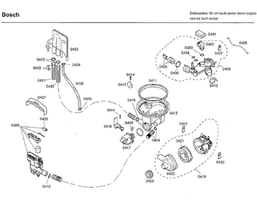 Pump Diagram and Parts List for SHU33A02UC 22 Bosch Dishwasher