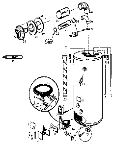 Replacement Parts Diagram and Parts List for 153333612  Kenmore Water Heater