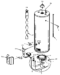 Replacement Parts Diagram and Parts List for 153335630  Kenmore Water Heater