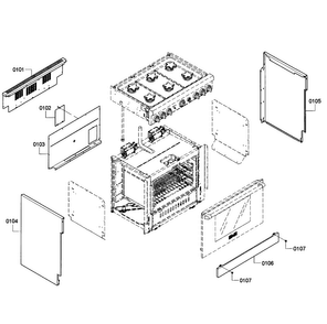 Main Assy Diagram and Parts List for PRD366GHU 09 Thermador Range