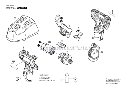 Part Location Diagram of 2609199258 Bosch Tool MOTOR