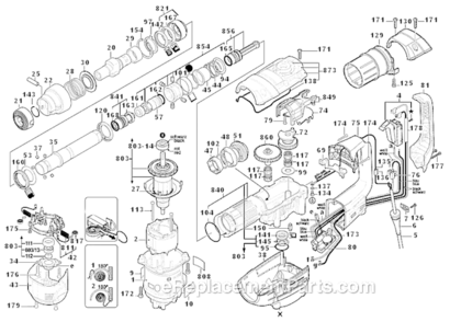 Page A Diagram and Parts List for  Bosch Demolition Hammer