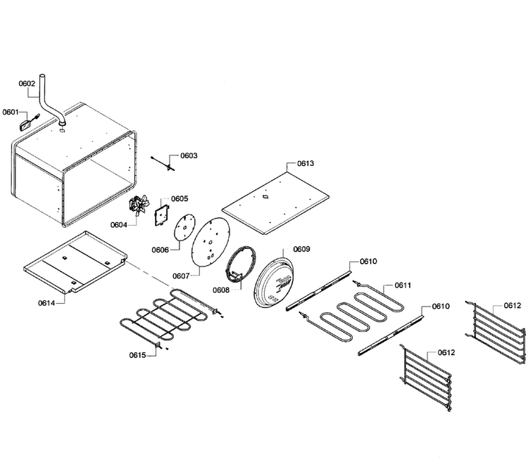 Oven Assy Diagram and Parts List for PRD304GHU 05 Thermador Range