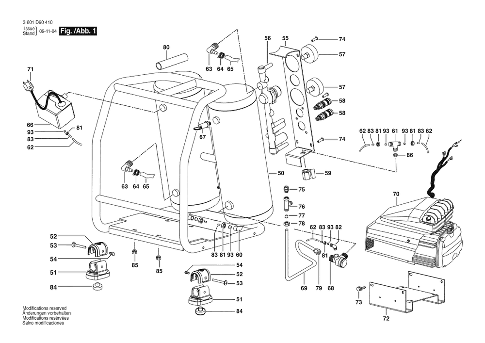 Diagram 1 Diagram and Parts List for CET4-20 3 601 D90 410 Bosch Compressor