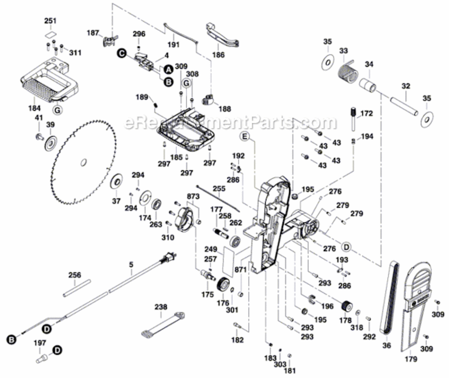 Page D Diagram and Parts List for 3601F65010 Bosch