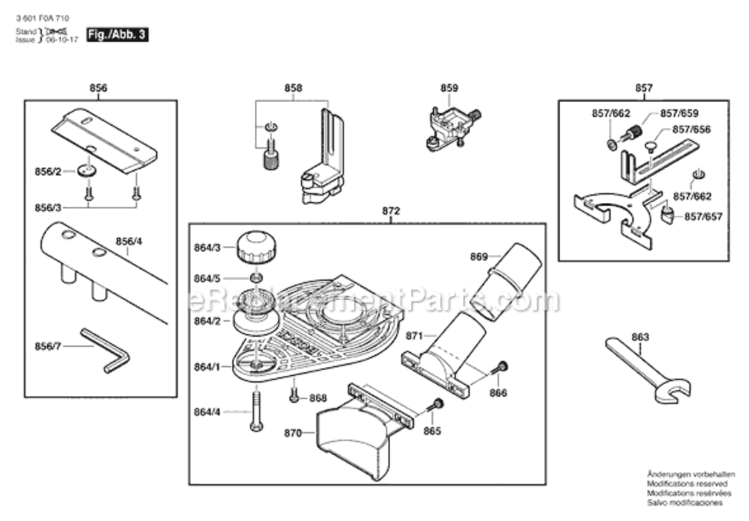 Page C Diagram and Parts List for 3601F0A710 Bosch Router