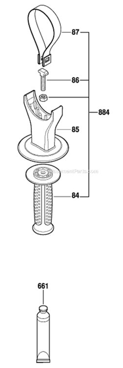 Page B Diagram and Parts List for  Bosch Demolition Hammer