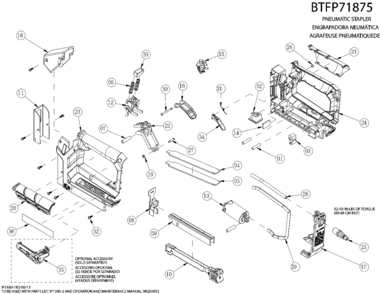 Default Diagram and Parts List for Type 1 Bostitch Nailer