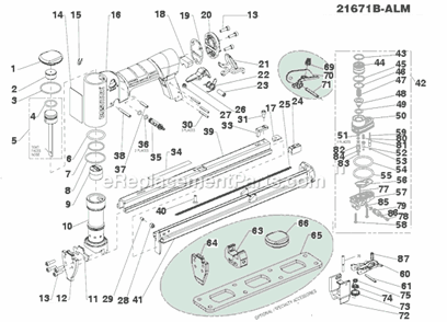 Part Location Diagram of 174357 Bostitch Latach
