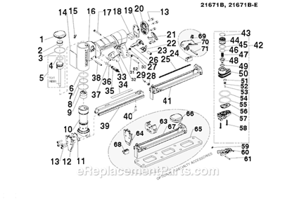Part Location Diagram of 86459 DeWALT O-RING, .614X.070