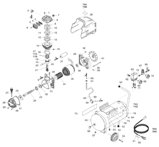 Page A Diagram and Parts List for 3 Bostitch Compressor
