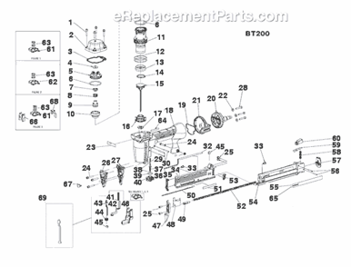 Page A Diagram and Parts List for  Bostitch Nailer
