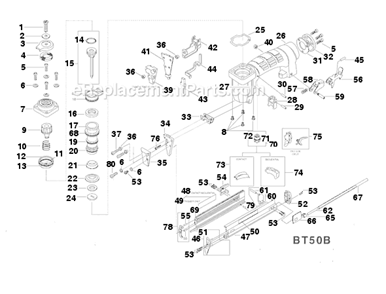 Page A Diagram and Parts List for  Bostitch Nailer