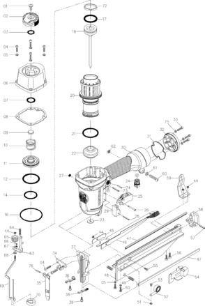 Part Location Diagram of 9R215080 DeWALT MAGAZINE COVER