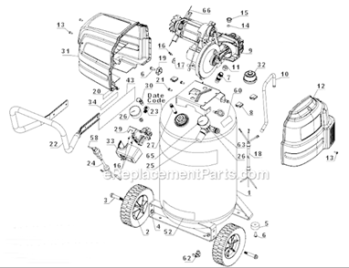 Part Location Diagram of A19040 DeWALT Warning Label
