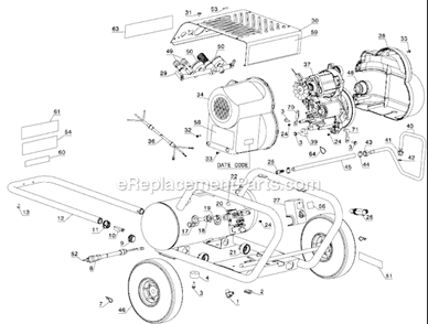 Part Location Diagram of A15533 DeWALT Shroud Front