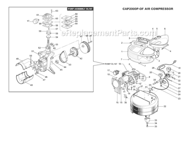 Part Location Diagram of AB-A800062 Bostitch Pump Ol197