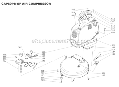 Page B Diagram and Parts List for  Bostitch Compressor