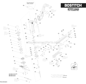 Page A Diagram and Parts List for 17280 000 and up Bostitch Nailer