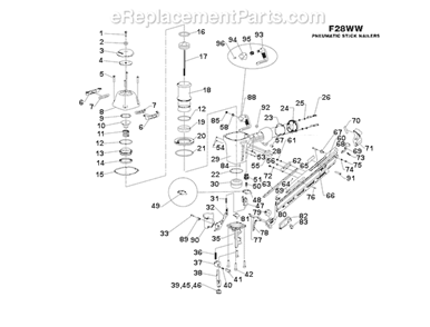 Part Location Diagram of 116965 Bostitch Washer,Plain M5