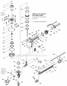 Page A Diagram and Parts List for  Bostitch Nailer