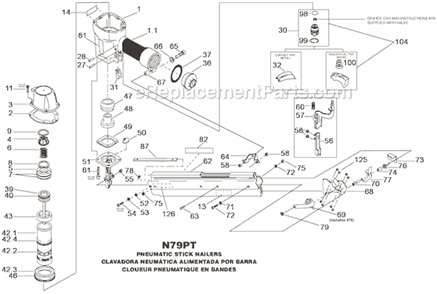 Part Location Diagram of N80354 DeWALT GASKET-NOSE
