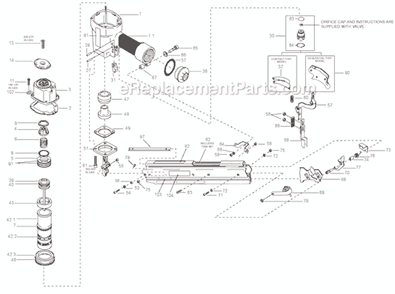 Page A Diagram and Parts List for  Bostitch Nailer