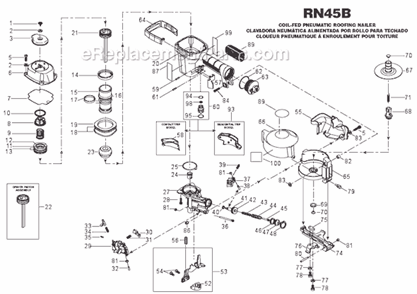 Part Location Diagram of 100316 DeWALT SPRING