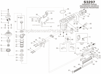Page A Diagram and Parts List for  Bostitch Nailer