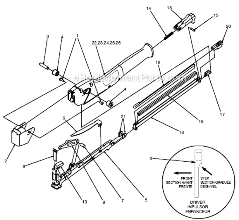 Page A Diagram and Parts List for Type 0 Bostitch Hammer