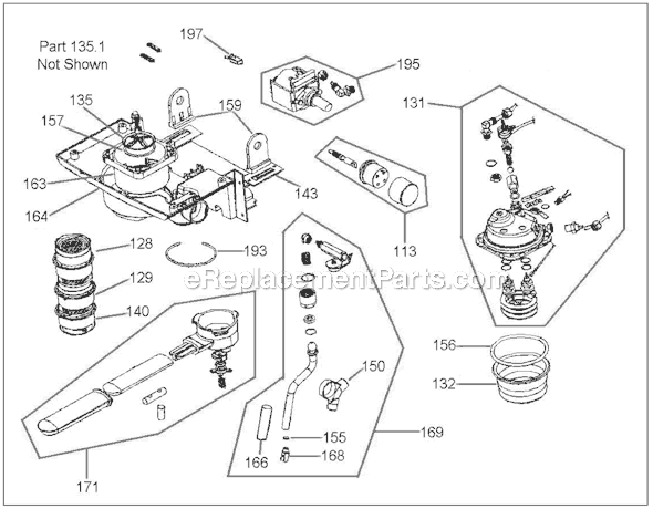 Page A Diagram and Parts List for  Breville Espresso Machine