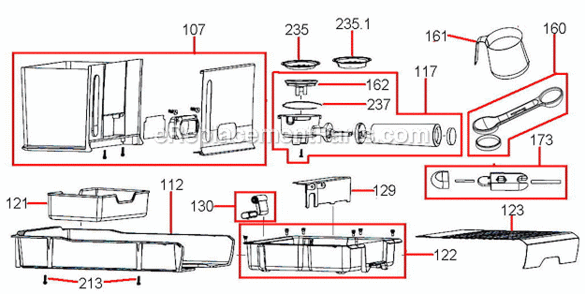 Page D Diagram and Parts List for  Breville Espresso Machine