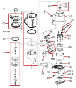 Page A Diagram and Parts List for  Breville Blender