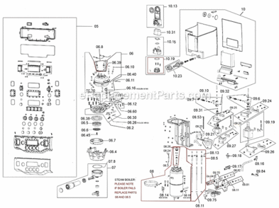 Part Location Diagram of BES980XL06.39 Breville O-Ring For Hose Connector