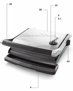 Part Location Diagram of SP0002087 Breville Front Handle