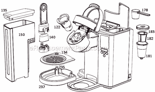 Page A Diagram and Parts List for  Breville Coffee Maker